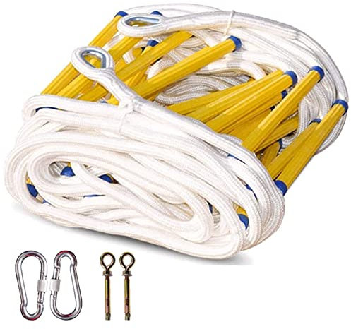 Sicherheitsleiter, Feuerleiter für Zuhause, schwer entflammbare Strickleiter mit Sphoofor-Funktion, schnell einsetzbar/Strickleiter/3 Meter