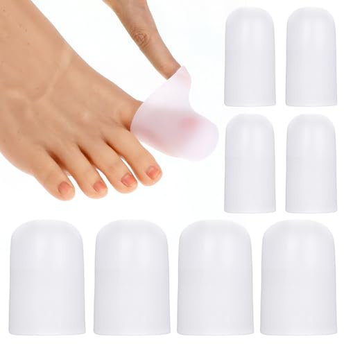 YBEATY 16 Stück Silikon Zehenkappen Gel Zehenkappenschutz weicher GelZehenschutz 8 große + 8 mittlere Transparente Zehenschutzkappen für Männer Frauen eingewachsene Zehennägel Hühneraugen Schwielen