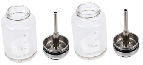 TOPPERFUN Lot de 2 Flacons Distributeurs à Pression 100 Ml en Verre Transparent, Bouteilles Rechargeables Polyvalentes pour Cosmétiques et Voyages, Pratiques et Légères