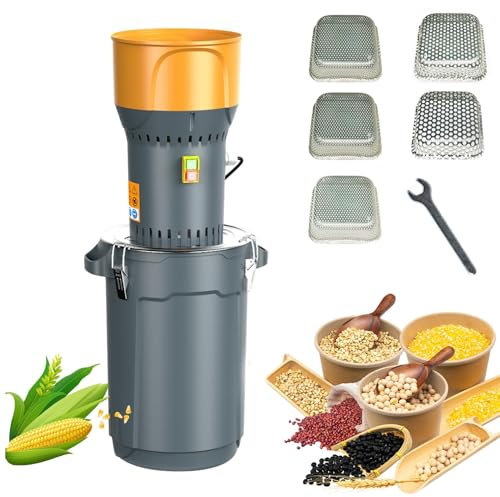25/50l/60l Mistón De Grano Eléctrico, 1300 W Sin Polvo Sin Polvo De Molino De Trigo Seco Molinillo De Molinillo con 5 Filtro, Molinillo De Maíz, Pulverizador De Cereales para Molinos De Granos De 50L