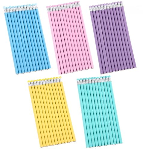 150 matite HB, in legno naturale, con gomma, in legno, 5 colori, 18,8 x 0,7 cm, in grafite naturale, per studenti, scuola, casa, ufficio, materiale scolastico