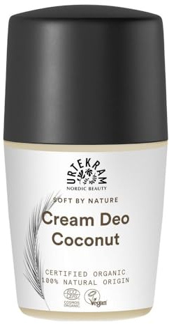 Urtekram Cream Deo Coconut – 50 ml – Natural Deodorant with Organic Coconut Oil & Hyaluronic Acid, Certified Natural Cosmetics, Vegan & Gentle on Sensitive Skin