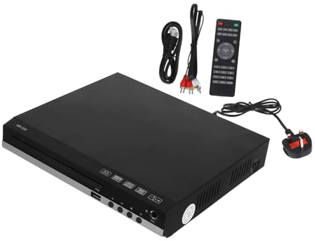 HOLIDYOYO Portable Mini Dvd Player with Vcr Playback Home High-resolution Dvd Cd Disc Player with Uk Plug Ac100-240v for Travel and Tv Use