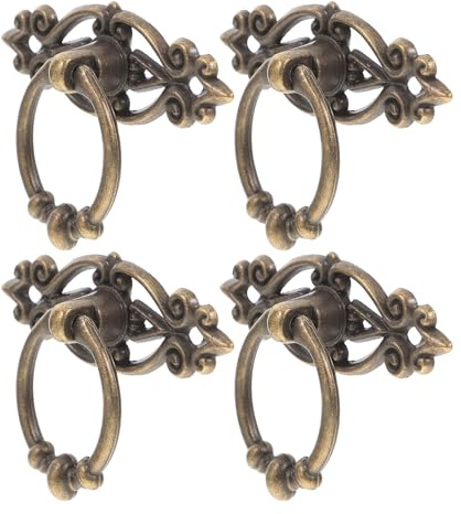 WATIIFUFU 4 Stück Teiliges Antike aus Zinklegierung Vintage Cabinet Pulls im Mid-century-design Vielseitige Möbelbeschläge für Kommode Schrank Küche Einfache Montage
