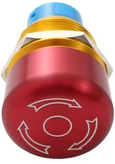 Botón pulsador de emergencia de 22 mm con terminal de clavija de aleación de aluminio y microinterruptor chapado en oro PM222F-11TSB