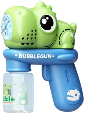 Bubbelstavsmaskin,Automatisk Lysande Skumstav - Läckagesäker Handhållen Dinosauriedesign Batteridriven Bubbelstav,för Åldrar 3-8 Pojkar Flickor Utomhus Kväll Fest Födelsedag Pool