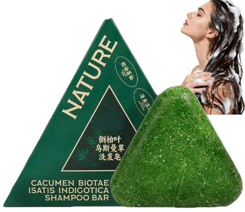 Triangle Shampoo Bar, Natural Green Soap Bar for Hair Growth & Anti-Loss,Strengthening Anti-Thinning Shampoo Bar,Gentle Cleansing,Hair Regrowth & Strengthening Solid Shampoo for Women & Men