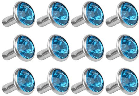 100 Stück Acryl Diamant Nieten, 8 mm synthetische Kristallnieten für individuelle Verzierungen, selbstklebende Deko-Nieten für Gepäck Schuhe Hüte und Kleidung, ideal für Bastler M