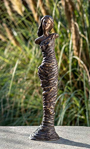 IDYL Bronze-Skulptur Moderne Frau | 53x13x10 cm |Bronze-Figur handgefertigt | Gartenskulptur - Wohnbereich-Dekoration | Hochwertiges Kunsthandwerk | Wetterfest