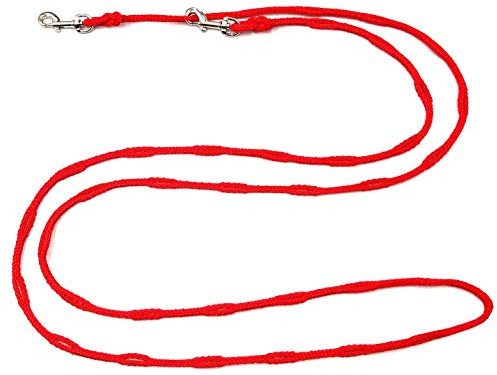 Joggingleine Hundeleine für kleine/mitterle/große Hunde Fahrradleine/Walkingleine/Übungsleine/Trainingsleine/Fürhleine/Freihandleine (5,00m, Rot 6mm für kleine Hunde)