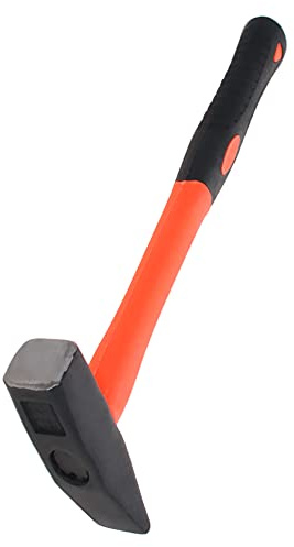 Auniwaig Martello forgiato per mattoni da 10 once, piccone da geologo, manico in fibra TPR testa quadrata obliqua con struttura in acciaio forgiato e riduzione degli urti Grip-30,5 cm, 1 pezzo