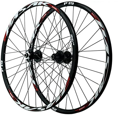 Rueda de Ciclismo MTB 26/27,5/29 Pulgadas, Aleación de Aluminio Llanta de Bicicleta de Montaña Rodamientos Sellados Freno de Disco para 7/8/9/10/11 Velocidad Negro