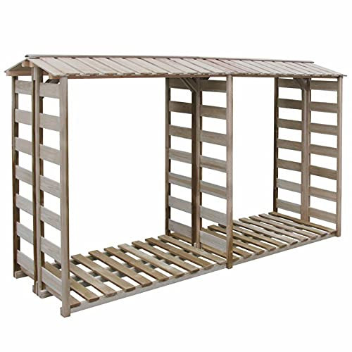 BaraSh Abri de Stockage du Bois de Chauffage 300x90x176cm Pin imprégné,Abris De Jardin,Abri De Stockage pour Jardin,Abri D'Outils De Jardin