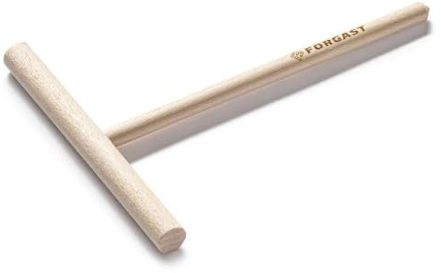Forgast Spatola per Crepes in Legno, Distributore Spalmatore per Crepes Pancake, Forma di T, Utensile da cucina, Realizzato in Legno di Faggio Resistente al Calore, Lunghezza 20 cm