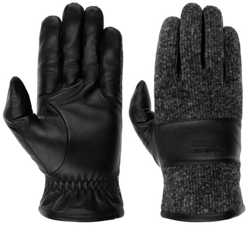 Stetson Jersey Conductive Nappalederhandschuhe Herren Mit Touchscreen-Funktion Schwarz-grau Herbst Winter schwarz-grau 10 HS