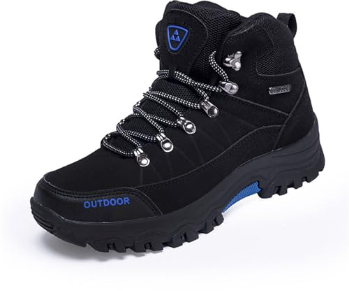 Hixingo Chaussures de Randonnée Homme Sombre, Chaussure Randonnée Homme Femmes Plein Air, Antidérapant Imperméable Respirant Chaussure de Marche Homme
