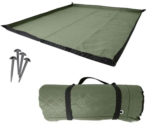 2 Stücke Picknickdecke Wasserdicht Waschbar Campingdecke Isoliert Outdoor Leicht Größe 200x200cm Wasserdicht Wärmeisoliert Waschbar Fleece Faltbar Für 6-8 Personen Garten Stranddecke Karo , Green