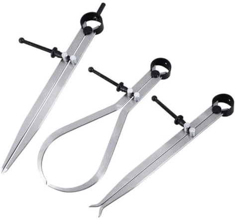Accesorios de torno de madera, calibración de primavera de 3pcs en el interior del divisor de medición de una herramienta de carpintería de precisión de 8 pulgadas