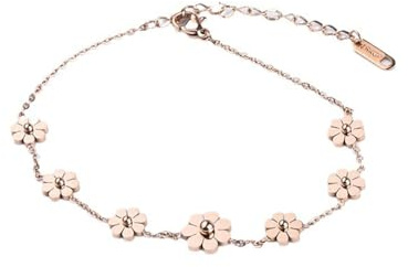 IMINI Bracelet De Cheville En Forme De Marguerite Pour Femmes Et Filles, En Titane Et Acier Inoxydable, Chaîne De Pied Réglable, Plaqué Or 18 Carats, Accessoires De Cheville Pour Sandales d'Été
