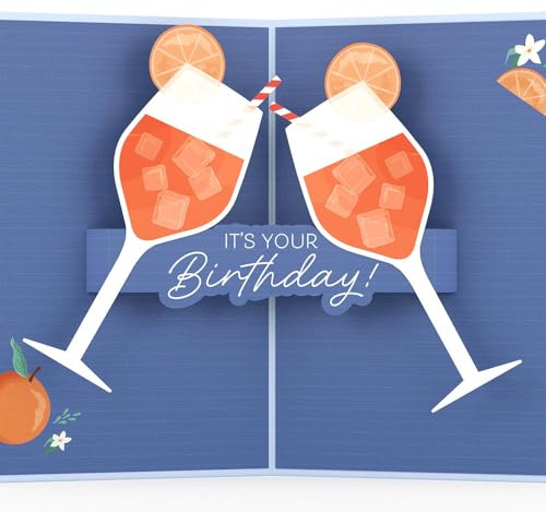 Lovepop® 3D Pop-Up Karte Oh Spritz! Geburtstagskarte mit Aperol Spritz Cocktail für Freundin, Mutter, Kollegin, Sommer, Italien | inkl. Umschlag & Versteckfach für Geld & Gutscheine