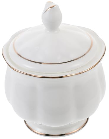 Garneck Zuccheriera in Ceramica in Stile Vintage Con Bordo Dorato Contenitore Per Caramelle E Condimenti