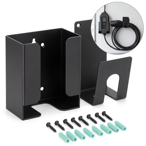 RamTouch Halterungsset für Mobile Wallbox (Ladeziegelhalterung & J-Hakenhalterung zur Wandmontage), Kabelorganizer für mobiles EV-Ladegerät, Zubehör zur Organisation von mobiler Ladestation