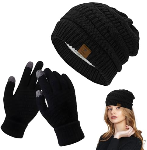 Bogoro Gorro Grueso para Clima Frío,Gorro de Invierno con Pompón para Mujer,Winter Warm Beanies Unisex,Beanie Mütze für Herren Damen,Classic Wintermützen Strickmütze,de Invierno, Clásico, Suave