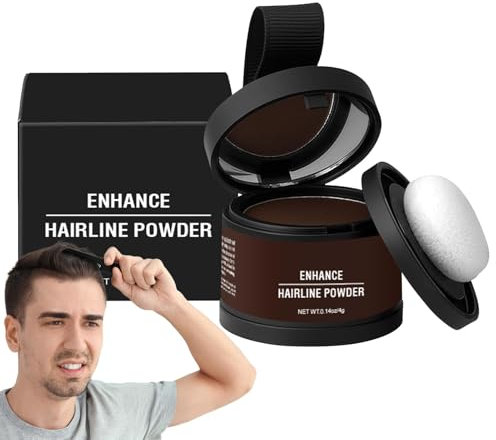 Hårpuder för kvinnor, rotpulver för hår, root cover up hårskuggspulder med applikator – vattentät hårskuggnings-concealer för gråtäckning, fint, tunnare hår
