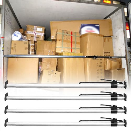 Generisch Verstellbare Anti-Rutsch-Stange, (Sattelschlepper-Halterung für Ladungssicherungen, 4er-Set 3 2 1 Ratschen-Ladungsmetallstange aus Stahl, verstellbar von 79 - 107, Hochleistungs-Ladungsst