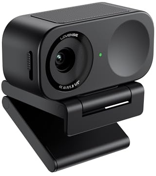 LOVENSE Webcam 2 4K pour PC, Caméra de Streaming en Direct, Capteur 1/2, Capteur True Focus, Réduction du Bruit, Contrôle Gestuel, Contrôle Mobile, Cadrage Automatique, Modes Audio Personnalisables
