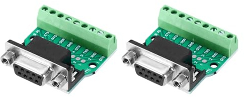 sourcing map Conector VGA VGA9 hembra de 9 pines, 2 filas hembra, sin soldadura, terminal de puerto serie para equipos mecánicos, computadoras CNC, paquete de 2 con tornillos de pulgar