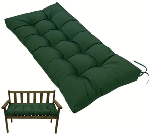 DATSH Waterproof 2-Seater Garden Bench Cushion 130x50cm with Non-Slip Straps - Patio Furniture Replacement Pad for Indoor & Outdoor Benches, Dining & Kitchen Seats, Swing Chair (Green)