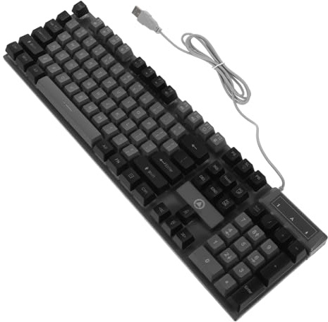 Clavier Mécanique Filaire 104 Touches Rgb Noir pour Ordinateur de Jeu | Abs, Capuchons Suspendus, Course Modérée, Câble 1, 4m, Support Pliant, Rétroéclairage Coloré