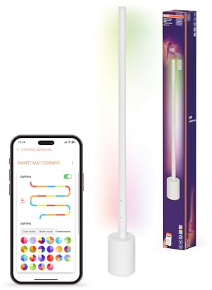 OSRAM SMART+ WIFI piantana LED angolare, sottile, bianca, 8W, 540lm, luce bianca e colorata regolabile, dimmerabile, funzione ritmo musicale, lunga durata, controllabile via SMART+ App, 2700-6500K