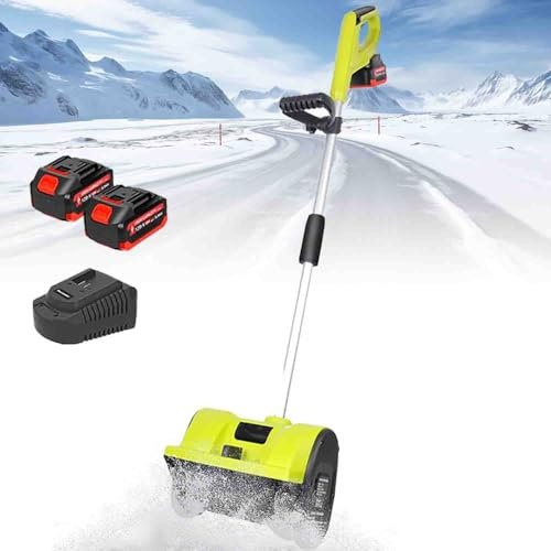 Pala da neve elettrica senza fili, 20 V, ricaricabile, con 2 batterie agli ioni di litio da 4,0 Ah, 2200 giri/min, manico anteriore regolabile per una rimozione efficiente della neve