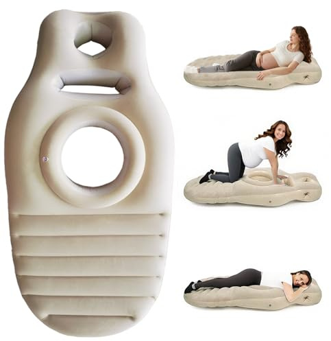 HOVCEH Cuscino Gravidanza per Dormire, Gonfiabile Cuscino Premaman per Dormire, Pregnancy Pillow del PVC di Ispessimento Floccato for Chi Dorme Prono E Su Un Fianco