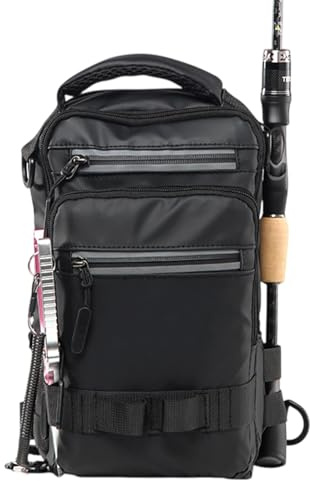 Mochila para accesorios de, mochila de con soporte para cañas de pescar, impermeable, mochila con soporte para caña, mochila de, para de agua salada y agua dulce