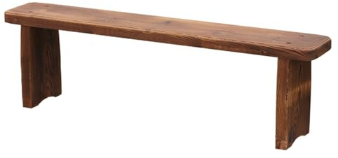 Panca da giardino in legno resistente alle intemperie, per tutte le stagioni, sedie da patio all'aperto senza schienale, panca anteriore in legno massello e supporto per fiori, 150 x 35,6 cm