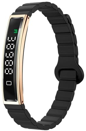PUSOKEI Pulsera Inteligente para Hombres y Mujeres, Pulsera de Salud con Rastreadores de Actividad y Estado Físico, Bluetooth 5.3, Contador de Pasos y Toma de Fotografías Remota (Black)