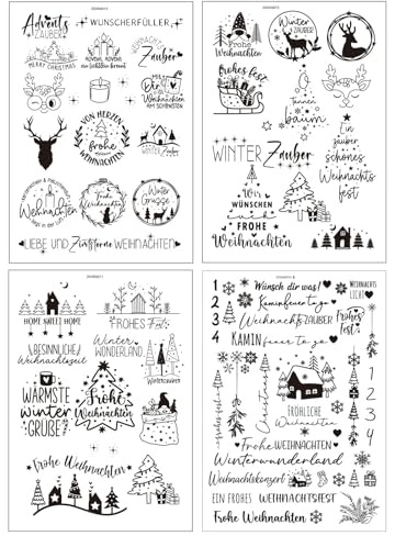 4 Stück Kerzen Tattoos Folie Rub On Sticker Weihnachten, Kerzen Aufkleber Weihnachten, Advent Aufkleber Adventszahlen 1-24, Folie Transferaufkleber für Glas, Handarbeiten, Geschenke Deko