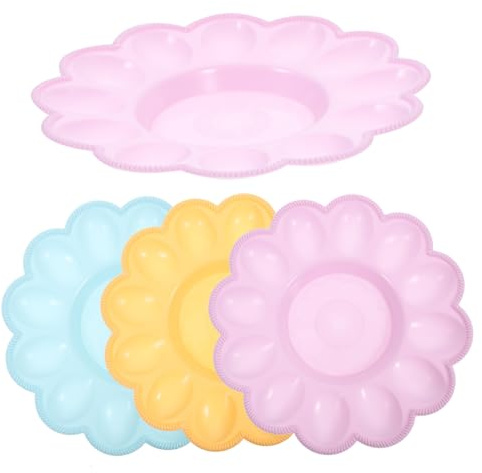 ROMISBABA Contenitore per Uova 4 Pezzi Impilabile 24x24x3 Cm per Trasporto e Conservazione Domestica Minimalista Colore Casuale
