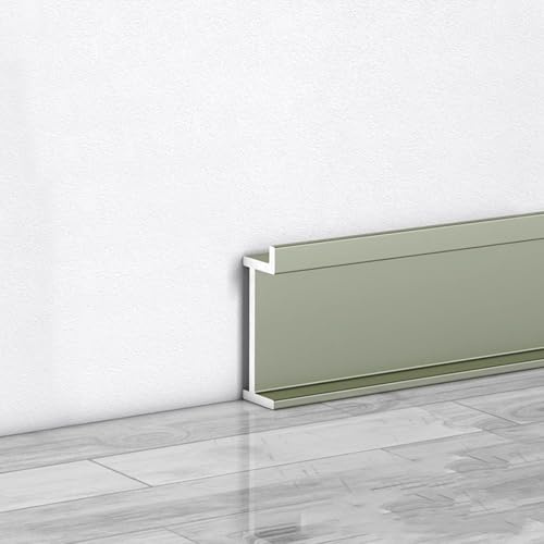 Lot de 4 plinthes murales en alliage d'aluminium 125 cm, faciles à installer et à nettoyer, couleur champagne mat, 20 mm, solution durable et élégante pour base murale
