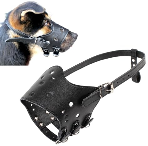 PETCUTE Maulkorb Leder Hund maulkorb Anti-beißenden Hundemaulkorb aus Leder für Große Mittlere Kleine Hund