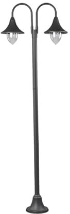 Post Light 'Madea' (Modern) in Black Made of Aluminium (2 Light Sources, E27) from Lindby | Pole Light, Lantern