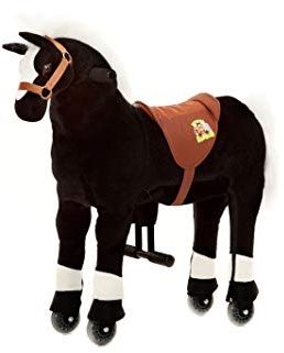 Animal riding ZRP001S ridhäst Maharadscha (för barn från 3 år, sadelhöjd 56 cm, med rullar) ARP001S, svart, S