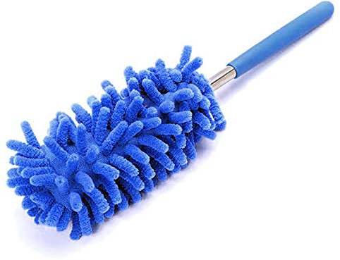 T&F - Spolverino telescopico, con manico telescopico allungabile, in microfibra, antigraffio