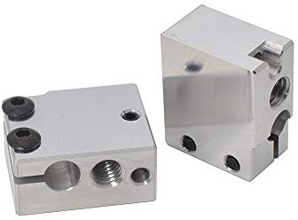 Heizblock aus Aluminium, kompatibel mit Volcano Hotend PT100 Patrone Sensor DDB Extruder 3D-Drucker (Aluminium), 2 Stück
