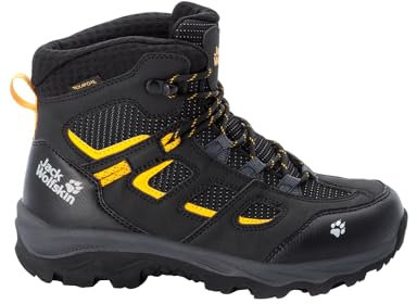 Jack Wolfskin Unisex Kinder Vojo Texapore Mid K, Black / Burly Yellow, 38 EU