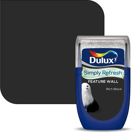 Dulux Simply Refresh Feature Wall Matt Emulsion Paint - Rich Black - 30ML, Tester, 5569131
