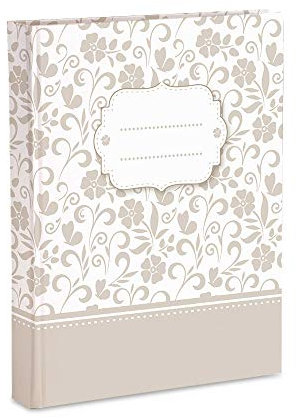 Mareli Album Fotografico con Taschette, Carta Stampata con Rifinitura Plastificata Opaca, Fiori e Farfalle Écru, 200 foto 13x18